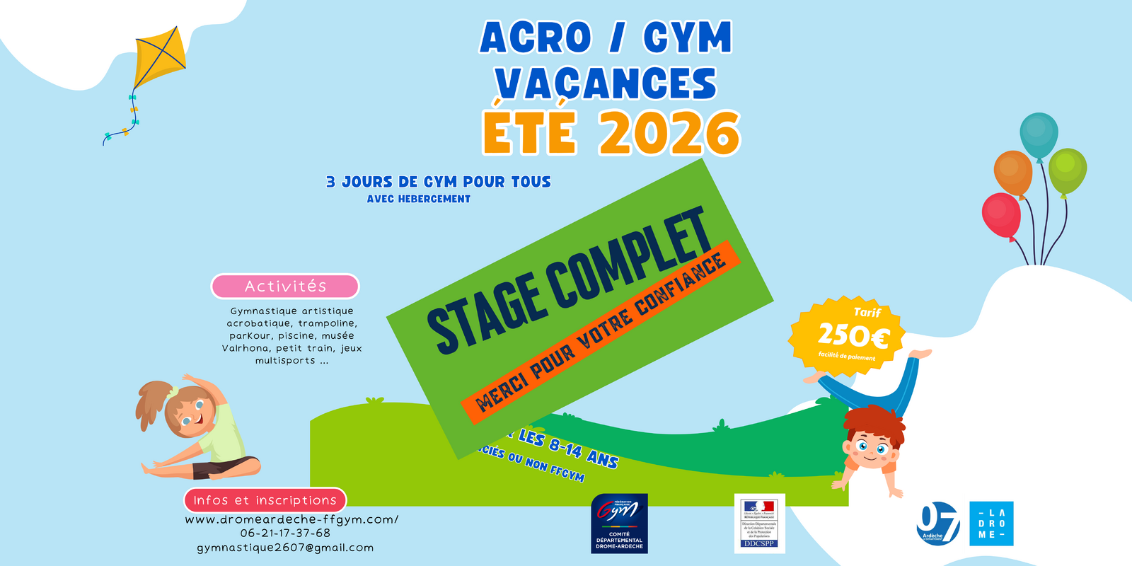 Acro/Gym vacs Eté 2026