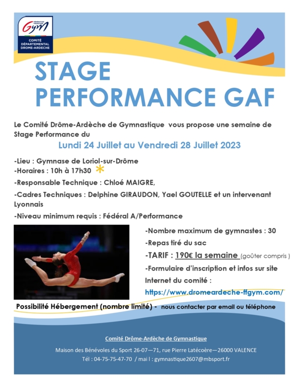 Stage performance GAF